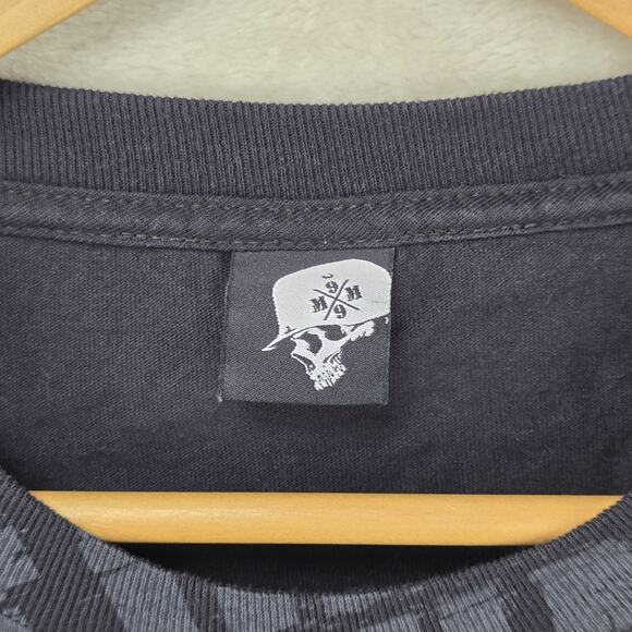 Vtg Y2K Metal Mulisha Shirt XXL Black AOP Goth Grunge Pinkman Skull Skater Moto - Picture 3 of 7